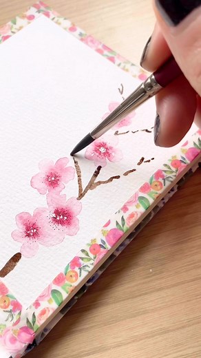 🌸🌸🌸 An easy way to paint cherry blossoms with watercolor- this never gets old! #watercolor #watercolortutorial #watercolorflorals #easywatercolor #arttutorialsforbeginners #learntopaintwatercolor #botanicalwatercolor #watercolorbeginner #watercolorforbeginners #watercolorsketchbook | Painted Wildflowers