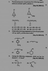The decreasing order of reactivity of the following organicmol... | Filo