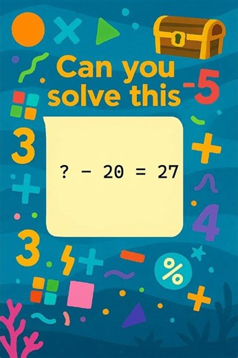 Fun Subtraction Puzzle for Kids! ? - 20 = 27