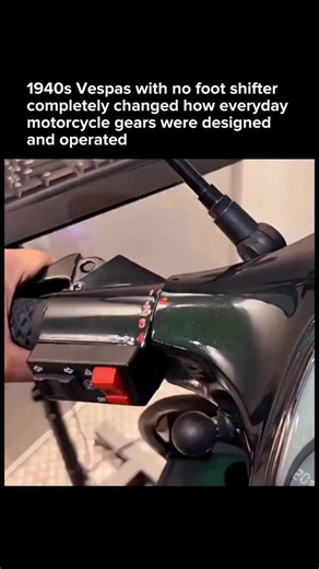 AI • Technology • Innovation on Instagram: "In the late 1940s, Vespa introduced a twist grip gear shifter integrated into the left handlebar, eliminating the need for a traditional foot operated gearbox. Rotating the grip selected gears through a cable driven mechanism connected directly to the transmission. This design simplified riding, especially in urban environments, by allowing gear changes without removing a foot from the floorboard. It reduced rider fatigue, made scooters more accessible