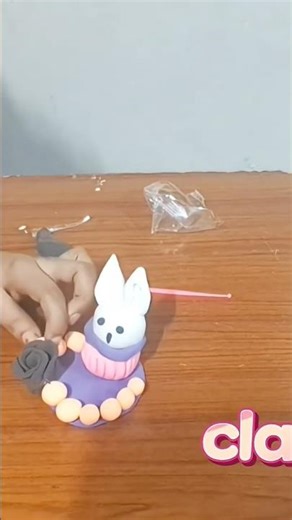 Cute Clay Rabbit 🐰 | Easy DIY Bunny Making ✨ #Shorts #youtubeshorts #shortfeed #diy