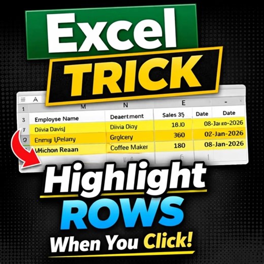 How to Highlight Rows Automatically in Excel, Save your 👀#exceltips #excel #excelshorts