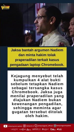 Jaksa bantah argumen Nadiem dan minta hakim tolak praperadilan terkait kasus pengadaan laptop Chrome