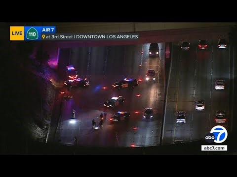Deadly crash shuts down NB lanes of 110 Fwy in downtown L.A.