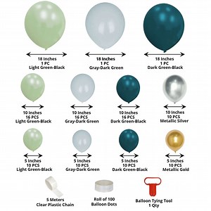 101-Pack Green & Gold Balloon Arch Kit | eFavormart