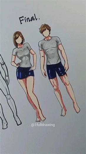 How to draw body (basic to final) #art #tutorial #howtodraw #drawing #sketching