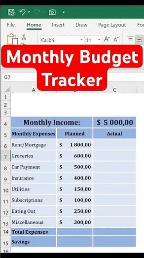 Here’s a simple budget tracker built in Excel to track your expenses