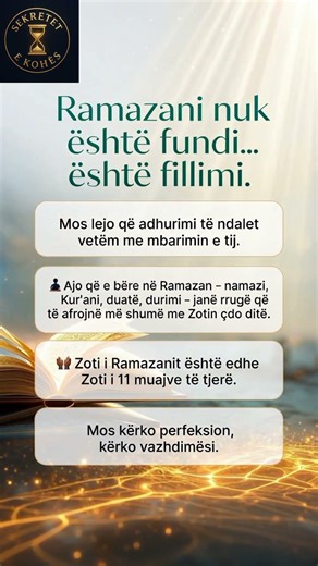 Ramazani nuk është fundi… është fillimi. #Adhurim #Namaz #Kurani