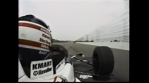 The final laps of the 1993 Indy 500 came down to daring restarts between F1 World Champions Nigel Mansell and Emerson Fittipaldi battling 1990 Indy 500 winner Arie Luyendyk. Mansell hit the wall in pursuit, and Fittipaldi backs up the field getting a jump on the restart! | Indianapolis Motor Speedway Museum