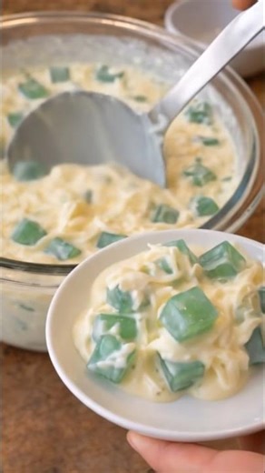 Creamy Buko Pandan Bliss! 🌴🥥 Sweet, cold, & insanely refreshing—the ultimate Filipino dessert treat!