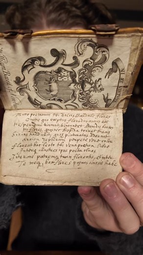 Tom Ayling on Instagram: "All she wanted was to be remembered… This is a copy of Illustrium Poetarum Flores, a collection of Latin poetry by Ovid, Horace, Virgil and others, from 1602. The poem handwritten into the book is in Latin, written by a wife for her husband, and roughly translates as: “I send you the poets’ sweet flowers, Bardule May the beginning of a flourishing year be auspicious… May this poetic vein bloom for you, reading this book Between the illustrious poet himself, Between your