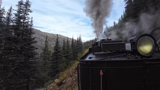 White Pass 73 starting on wet rails at the 15A trestle on the White Pass & Yukon Route. 09/2025 | Bryan Burton Photography