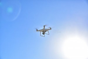 Professional Drone with Camera Flying General View Stock Image - Image of airplane, gimbal: 117617449