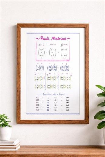 Pauli Matrices Quantum Physics Art Print | Math & Science Wall Decor | STEM Digital Download | Modern Physics Poster - Etsy UK