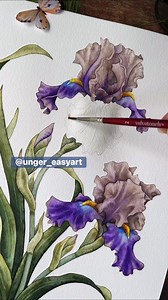 301K views · 7.8K reactions | Irises.. watercolor instagram.. https://www.instagram.com/unger_easyart/#watercolorpainting #watercolor #watercolorart #unger_easyart | Unger EasyArt | Facebook