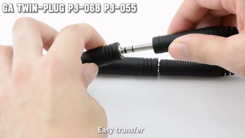 AIRVOICE General Aviation GA Plugs to 6 Pin Lemo Headset Adapter, GA Twin-Plug PJ-068 PJ-055 to 6 Pin Lemo Plug Connector, Black