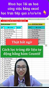 34K views · 330 reactions | Tuyệt chiêu lọc dữ liệu trùng nhau trong excel. Khoá học Tối ưu hoá công việc bằng excel học cùng Hường chi tiết dưới bình luận. #tinhocvanphong #excel #exceltips | Nguyễn Thị Hường | Facebook
