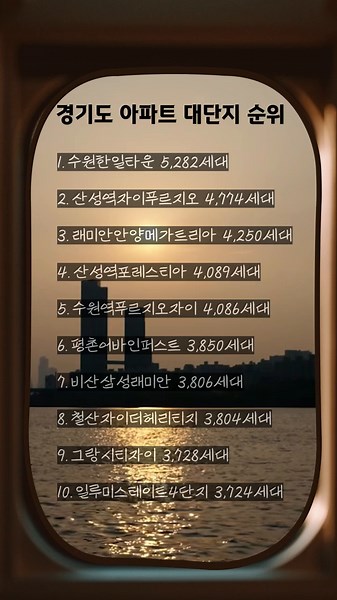 경기도 아파트 대단지 순위 TOP10