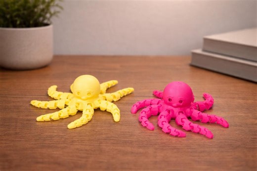 Flexi Fidget Octopus, Articulated Octopus Toy, Cute Desk Buddy, Pocket Toy, Sensory Fidget, Small Gift, Kawaii Desk Toy - Etsy
