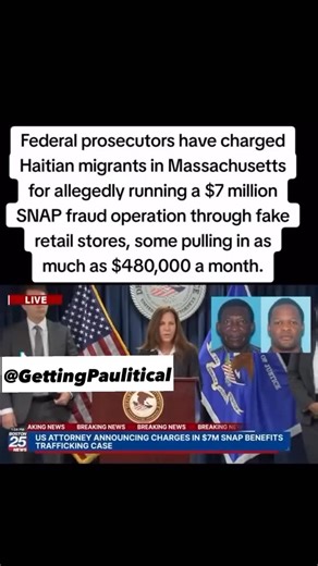 Getting Paulitical on Instagram: "Federal prosecutors say two Boston-area store owners — Antonio Bonheur and Saul Alisme — allegedly turned SNAP into a cash machine, trafficking nearly $7 million in benefits through tiny “stores” that shouldn’t have been ringing up $100,000–$500,000 a month in food-stamp redemptions. ￼ Let that sink in: a program meant to feed struggling families, allegedly exploited like an ATM — while taxpayers foot the bill and honest recipients get treated like suspects. ￼ #