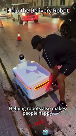 Please help the trapped delivery robot 🤖 #fyp #deliveryrobot #robot #robotsos #funnyrobot