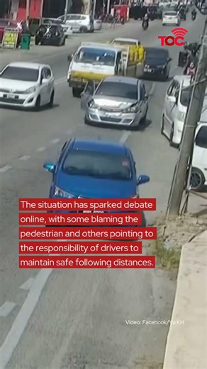 Pedestrian’s sudden crossing triggers two-car collision in Kota Bharu