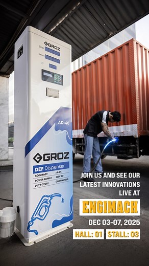 🚛 Smart Fluid Handling Starts Here! Groz brings world-class DEF dispensing and fluid management solutions to ENGIMACH 2025. ✅ High performance. ✅ Smart technology. ✅ Trusted by industries across India. 📍 Visit us at Hall 01, Stall 03 👉 Discover how Groz is powering efficiency for fleets and industries. Register now to get the latest product brochure/price list: https://groz-tools.com/eventslist/index/list?id=7 #Engimach2025 #GrozTools #ToolstoTrust #SmartSolutions | Groz Tools