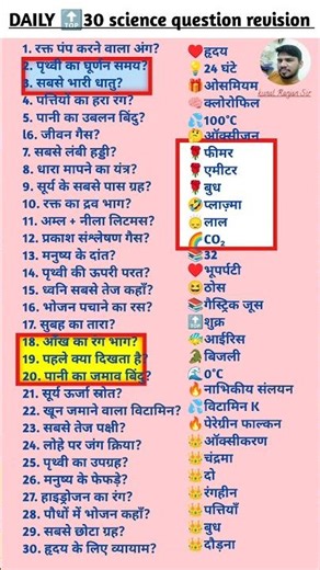 top 🔝 30daily science revision Science important questions Science objective class 10 #shorts