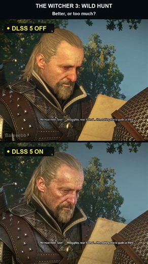 Witcher 3 DLSS 5: Vesemir Reads Yen's Letter – OFF vs ON #witcher3 #dlss5