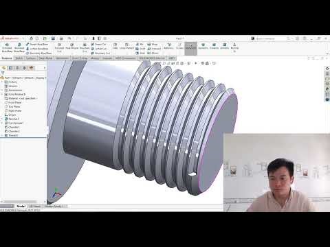 SolidWorks Thread Feature Tutorial Trim with Start & End Face Explained