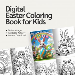 Easter Coloring Book for Kids – Fun Bunny, Eggs, Spring Scenes | Fun Printable Activity Book | Easter Gift Idea | Instant Downloadpdf - Etsy