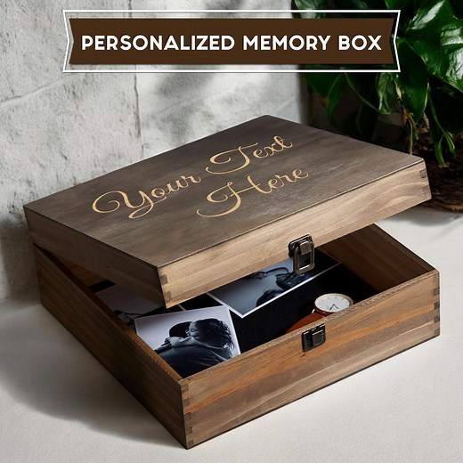 Personalized Engraved Wooden Keepsake Box - Memory Chest for Weddings, Rustic Memento Box, Perfect for Photos & Sentimental Keepsakes - Etsy