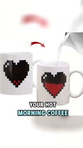 Magic Heart Mug ❤️✨ Color-Changing Ceramic Cup for Coffee & Tea ☕💛