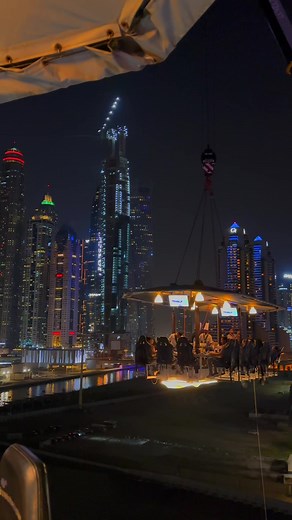 Dubai’s famous dinner in the sky was an amazing experience. Three course meal with breathing view of the city lights for over an hour suspended on a crane. Selected by Forbes in its list of the 10 most unusual restaurants in the world, Dinner in the Sky is one of the most unique dining experiences one can have.⁣ ⁣ #dubai #dinnerinthesky #dinnerintheskydubai #visitdubai