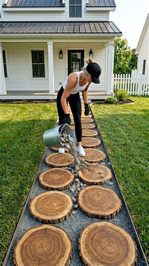 Amazing American Farmhouse Front Porch Walkway Transformation #diy #timelapse