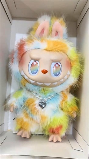泡泡玛特（POP MART）官方正品labubu拉布布1234代公仔马卡龙坐做前方高能搪胶毛绒盲盒 前方高能ROCK(37cm)全新未拆封