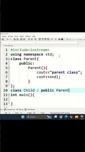 Constructor Call Order in C++ | Parent & Child Class Execution Explained