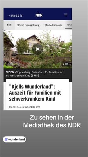 Der TV Brricht über unser Wunderland ist in der Mediathek des NDR zu sehen 🤩