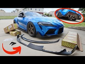 Carbon Fiber Rear Diffuser and Front Splitter Replacement Installation | MK5 Toyota Supra