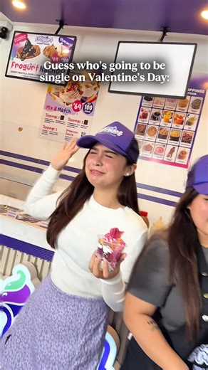 Sonia Sendon on Instagram: "Single this Valentine’s? Same here! 💁‍♀️💁‍♂️ But who said single can’t be sweet? Grab a D’Yummy Frogurt and layer your day with happiness! 🍓🍫✨ 𝘿𝙧𝙤𝙥 𝙗𝙮, 𝙨𝙬𝙞𝙧𝙡 𝙮𝙤𝙪𝙧 𝙘𝙪𝙥 𝙖𝙣𝙙 𝙚𝙣𝙟𝙤𝙮 𝙮𝙤𝙪𝙧 𝙜𝙪𝙞𝙡𝙩-𝙛𝙧𝙚𝙚 𝙙𝙚𝙨𝙨𝙚𝙧𝙩 𝙩𝙤𝙙𝙖𝙮!🍦💜 𝐎𝐏𝐄𝐍 𝐅𝐎𝐑 𝐅𝐑𝐀𝐍𝐂𝐇𝐈𝐒𝐈𝐍𝐆!💜 𝗢𝗨𝗥 𝗕𝗥𝗔𝗡𝗖𝗛𝗘𝗦: 📍MAIN BRANCH: UNIT 2A MAXBETH PLACE PASCUAL OLIVEROS ST BRGY SAN ROQUE, ANTIPOLO CITY 📍Sanjos Market, Ramon Magsaysay Avenue Brgy. Langg