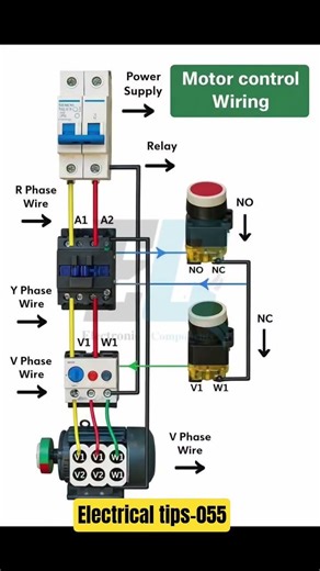 Moter Control Wiring #electrical #industrialelectrician #electricalwiring #electrician