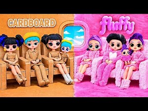 DIY Cardboard & Fluffy Makeover K-Pop Demon Hunters in Airplane! 10 Crafts for L.O.L. Dolls