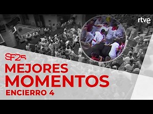 HIGHLIGHTS of the FOURTH RUNNING OF THE BULLS at San Fermín 2025 | Bulls from Victoriano del Río