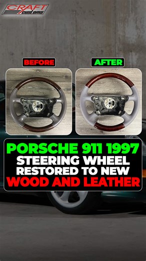 This 1997 Porsche 911 came in with severely cracked, failing wood — a common issue on vintage Porsche steering wheels. Heat, sun, and time are brutal on traditional wood finishes. Our fix? We rebuild the wood sections in real carbon fiber, then apply a flawless wood-grain finish over it — creating a steering wheel that: ✔️ Looks factory original ✔️ Feels premium ✔️ Is stronger than the original ever was This isn’t just restoration — it’s an upgrade. 👉 If your Porsche steering wheel is cracked, 