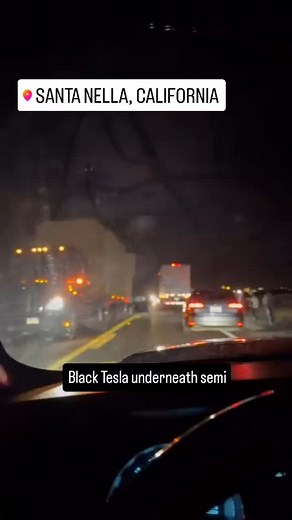 🚨 Highway 33 North Crash 🚨 A black Tesla has collided with the rear of a semi before reaching Santa Nella. CHP is on scene. | Losbanostrending