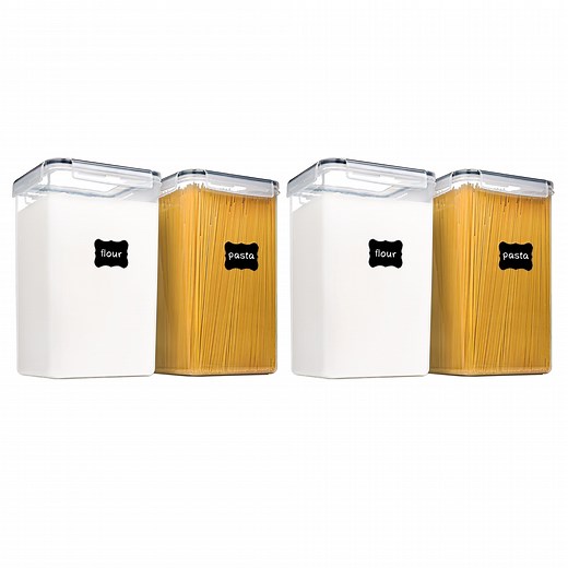 (2 pack) Sindcom Airtight Storage Canisters for Flour, Sugar, 2 Pcs Large Food Storage Containers, 6.5L /219.79fl oz - Walmart.com