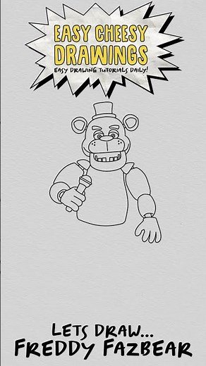 How to Draw FREDDY FAZBEAR 🐻 (Five Nights at Freddy's) | Easy Step-By-Step Drawing Tutorial