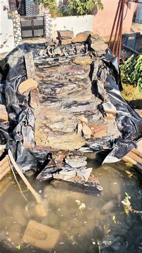 Rebuilding My Stone Waterfall Pond Setup 🪨💧 Part 2 | Cement Work Done | Next – Aquatic Plants Coming