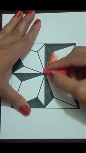 How to do illusion design on floor tiles #art #DIY