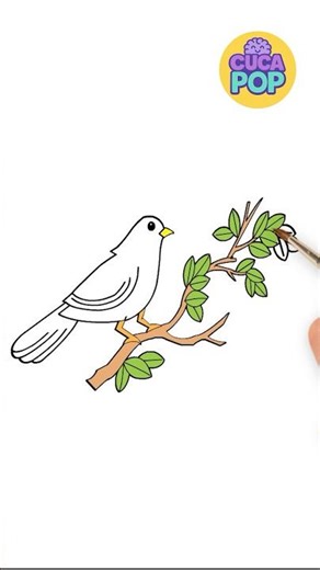 How to Draw and Color a Cute Bird 🐦 | Easy Drawing for Kids #coloring #drawing